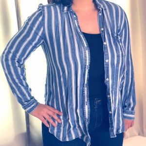 Women's American Eagle Striped Button Down Large